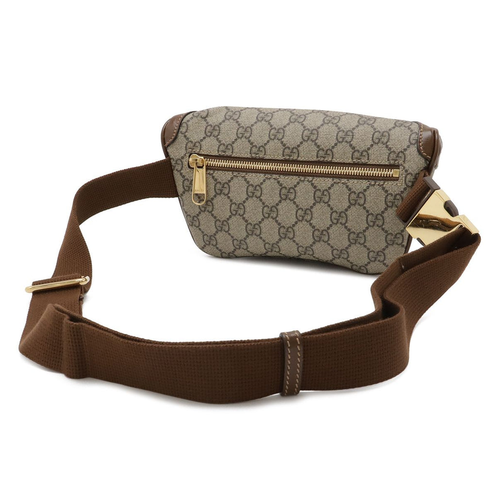 Gucci Interlocking GG Supreme Belt Bag Waist Pouch Leather Beige Brown — view 2