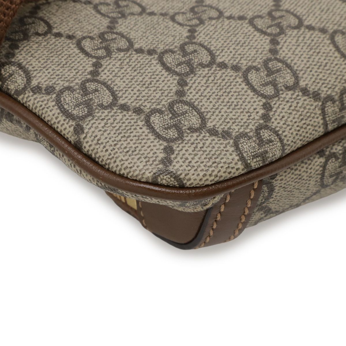 Gucci Interlocking GG Supreme Belt Bag Waist Pouch Leather Beige Brown — view 3