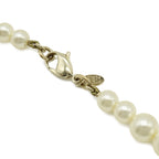 Chanel CC Logo Faux Pearl Long Necklace Pendant Rhinestone Cream Gold — view 5