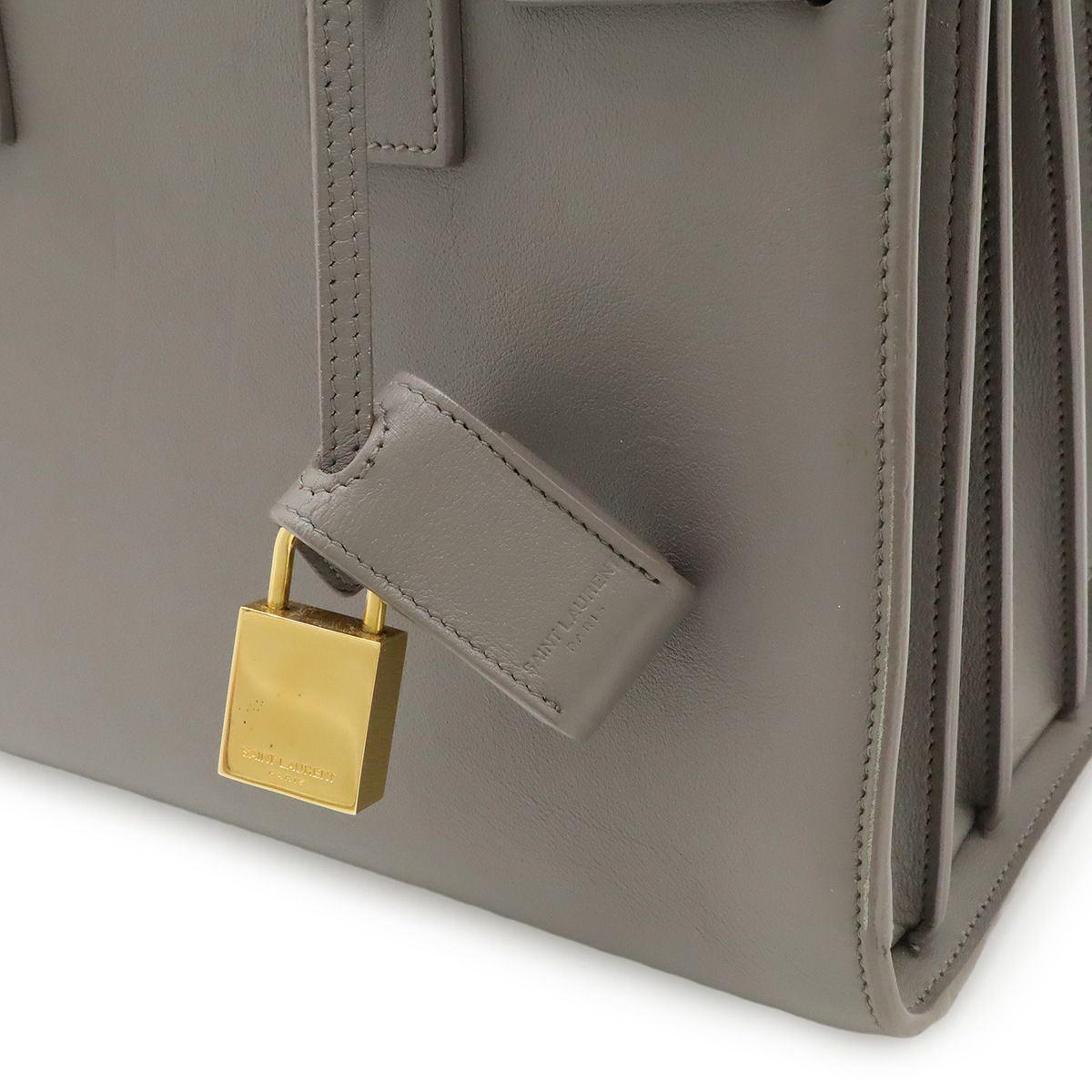 Saint Laurent Paris YSL Yves Baby Sac Dojour 2-Way Shoulder Bag Gray — view 8