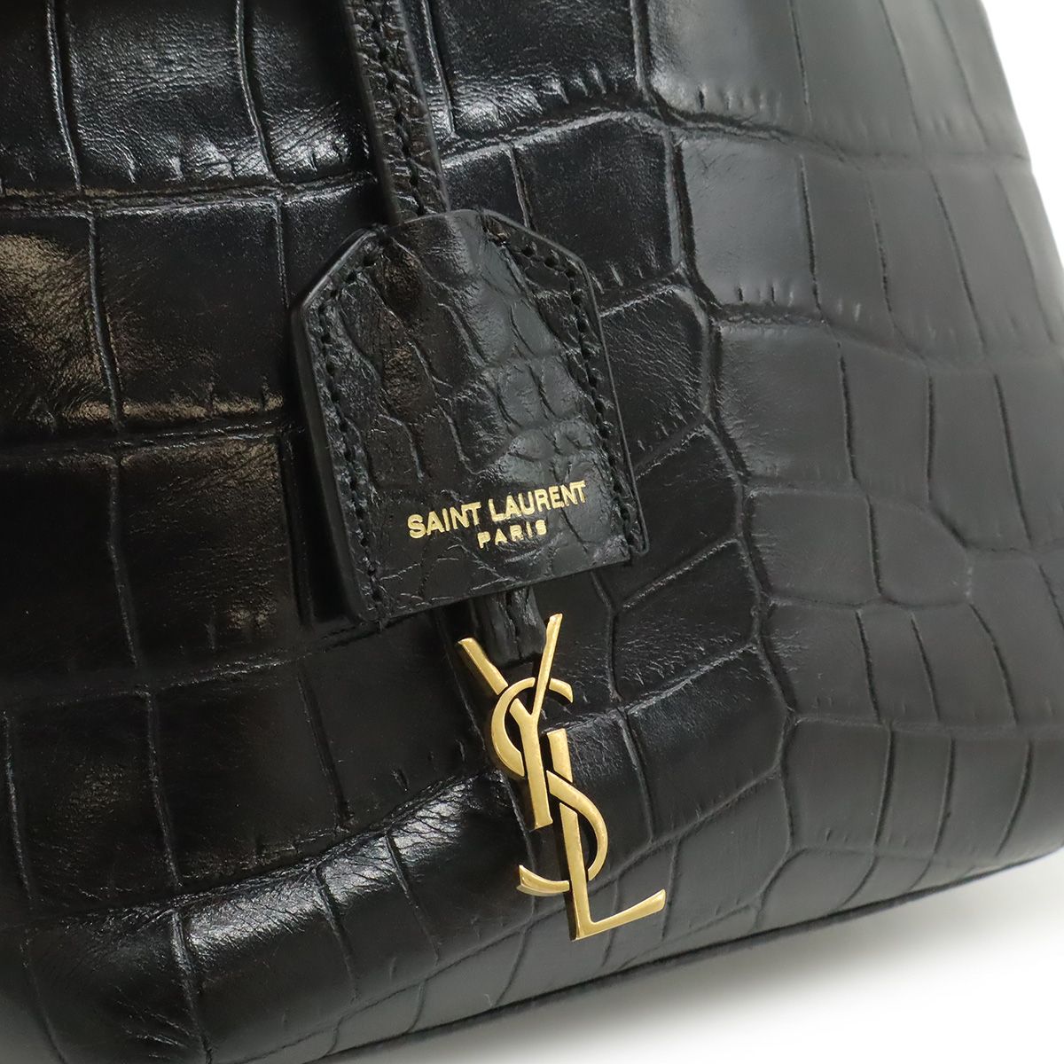 Saint Laurent Paris YSL Mini Toy Shopping 2-Way Shoulder Bag Croco — view 9