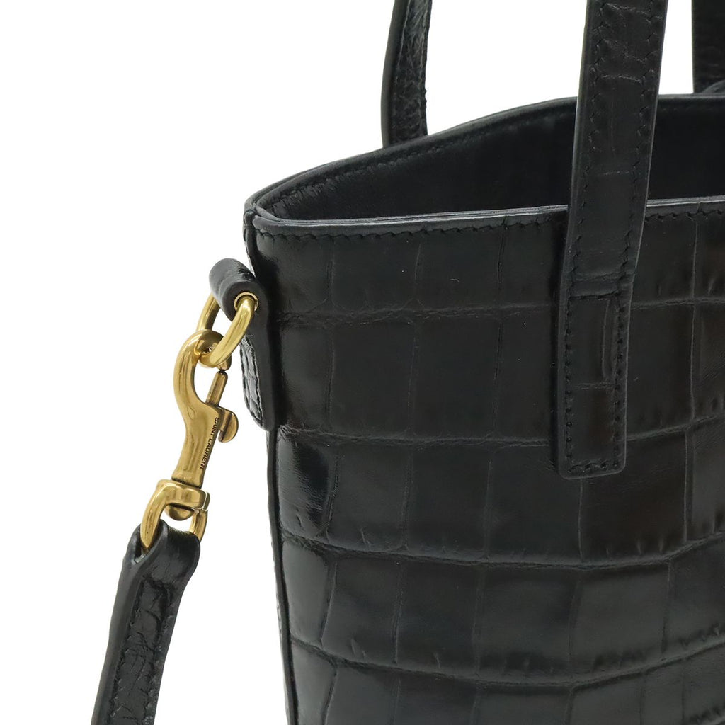 Saint Laurent Paris YSL Mini Toy Shopping 2-Way Shoulder Bag Croco — view 4