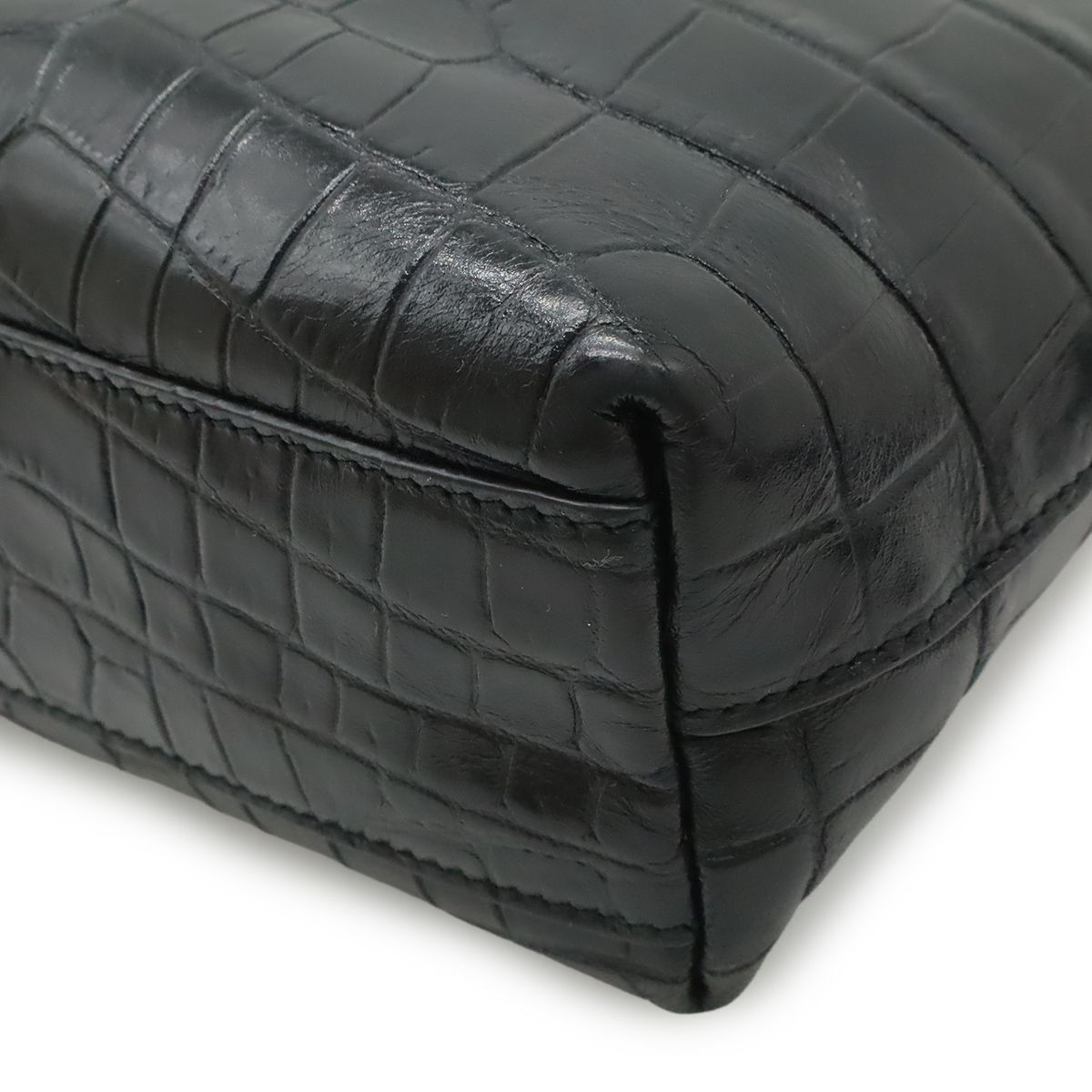 Saint Laurent Paris YSL Mini Toy Shopping 2-Way Shoulder Bag Croco — view 3