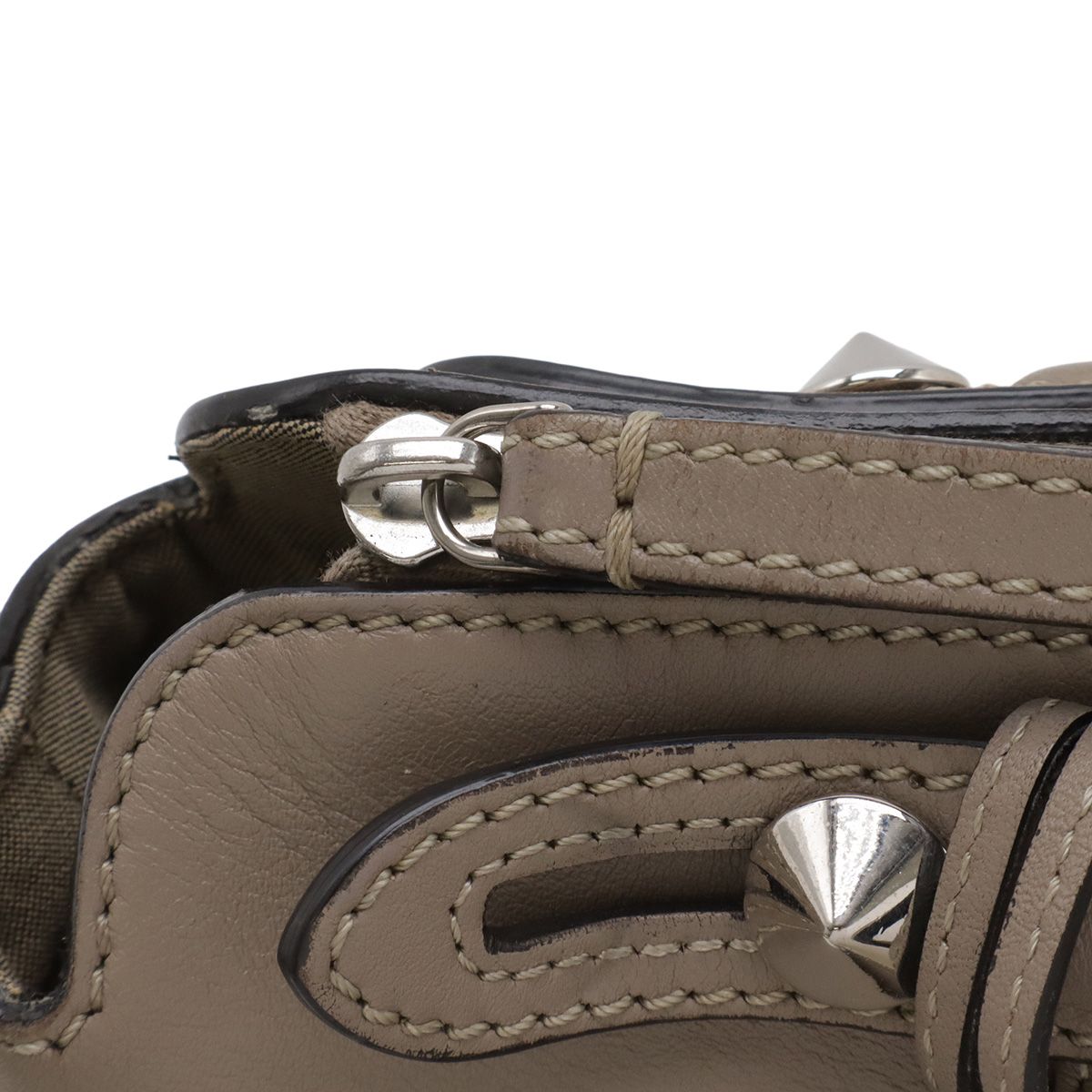 Fendi by the Way 2-Way Shoulder Bag Leather Grey Silver — view 5