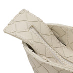 Bottega Veneta Intrecciato Scorpito Tote Largeto Shoulder Bag Ivory — view 5