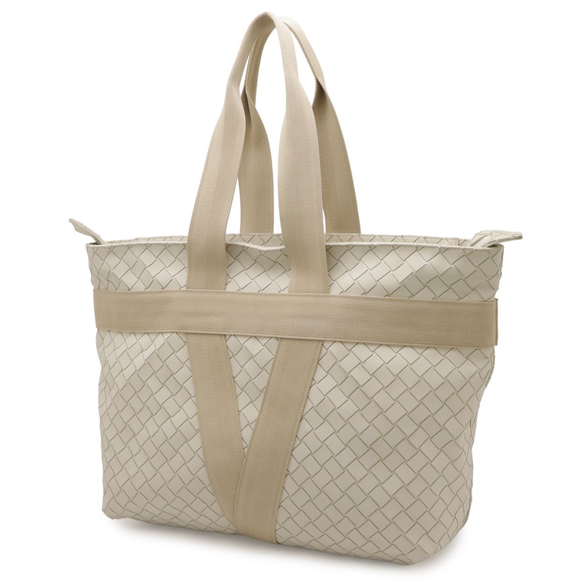 Bottega Veneta Intrecciato Scorpito Tote Largeto Shoulder Bag Ivory — view 2