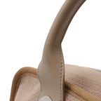 Chanel Deauville Bowling Bag 2-Way Chain Canvas Brown Beige Silver — view 6