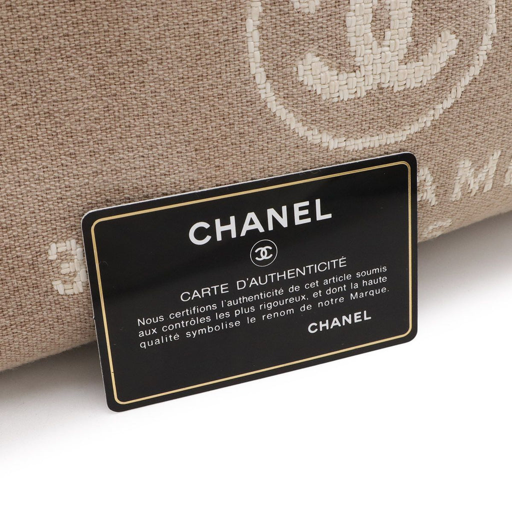 Chanel Deauville Bowling Bag 2-Way Chain Canvas Brown Beige Silver — view 9