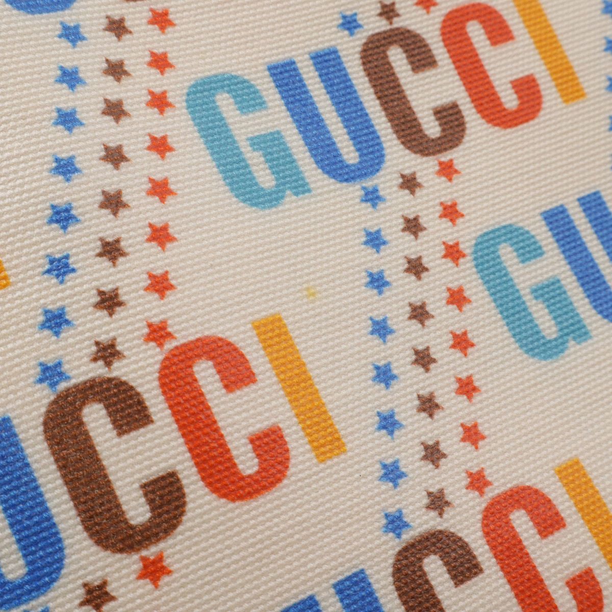 Gucci Children's Tote Star Canvas Leather Ivory Orange Multicolor — view 4