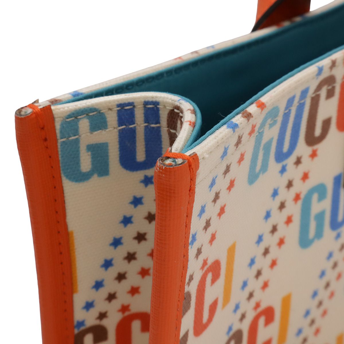 Gucci Children's Tote Star Canvas Leather Ivory Orange Multicolor — view 5