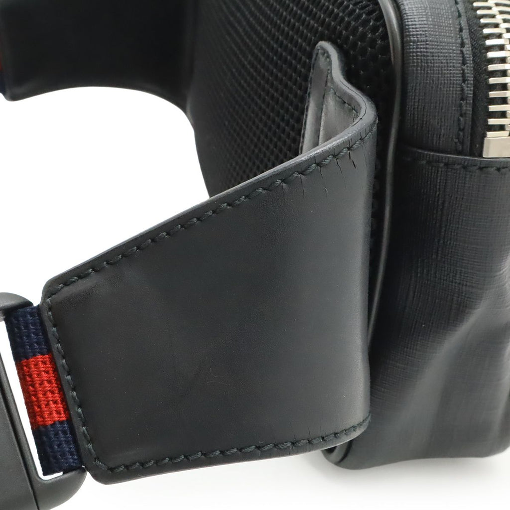 Gucci Courier Soft GG Supreme Webline Waist Bag Applique Leather Black — view 8