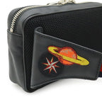 Gucci Courier Soft GG Supreme Webline Waist Bag Applique Leather Black — view 4