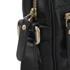 Gucci Guccissima Shoulder Bag Crossbody Leather Black Gold — view 4