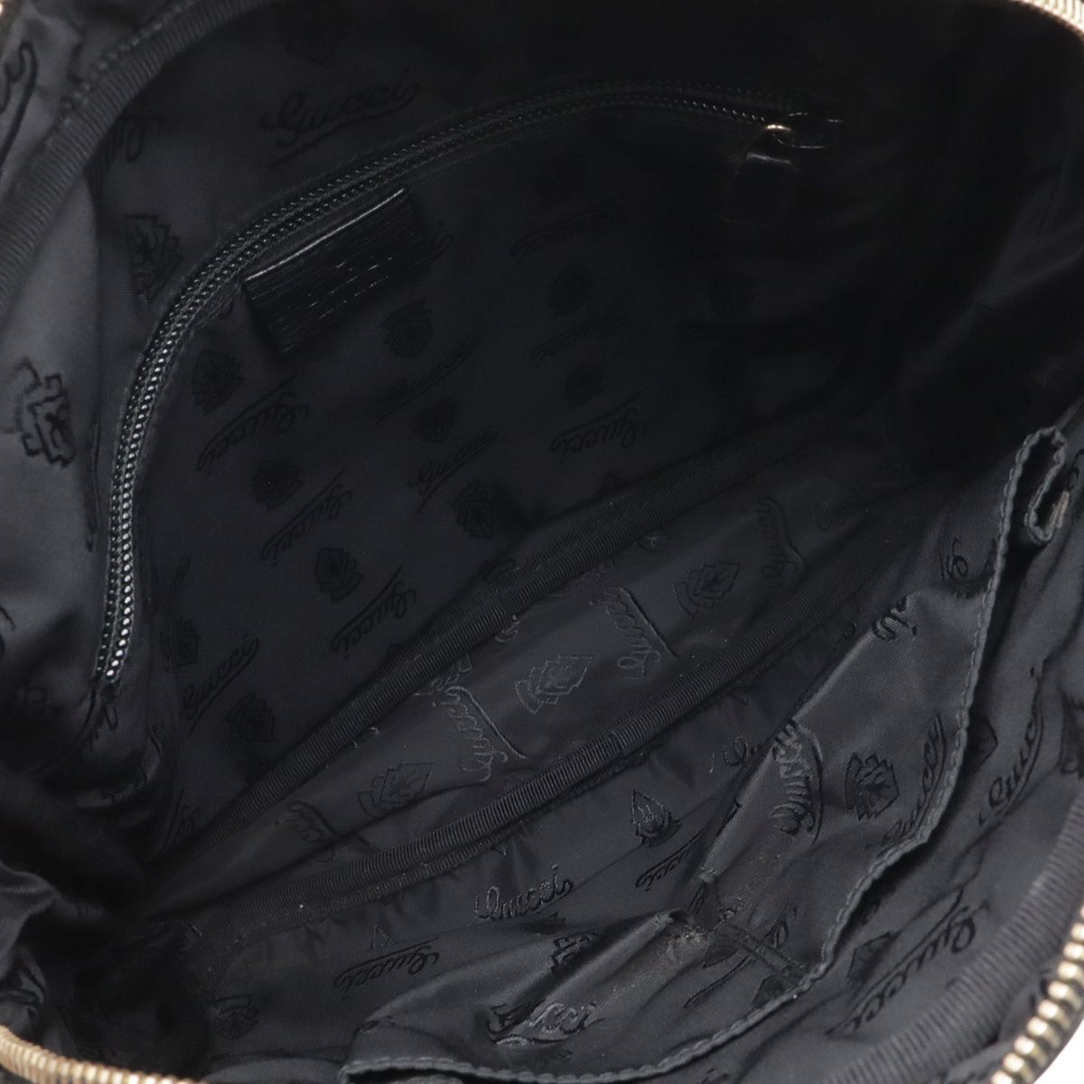 Gucci Guccissima Shoulder Bag Crossbody Leather Black Gold — view 6