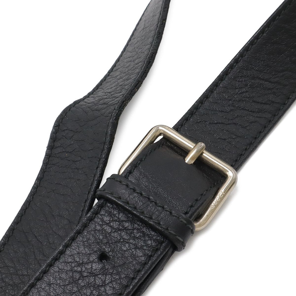 Gucci Guccissima Shoulder Bag Crossbody Leather Black Gold — view 5