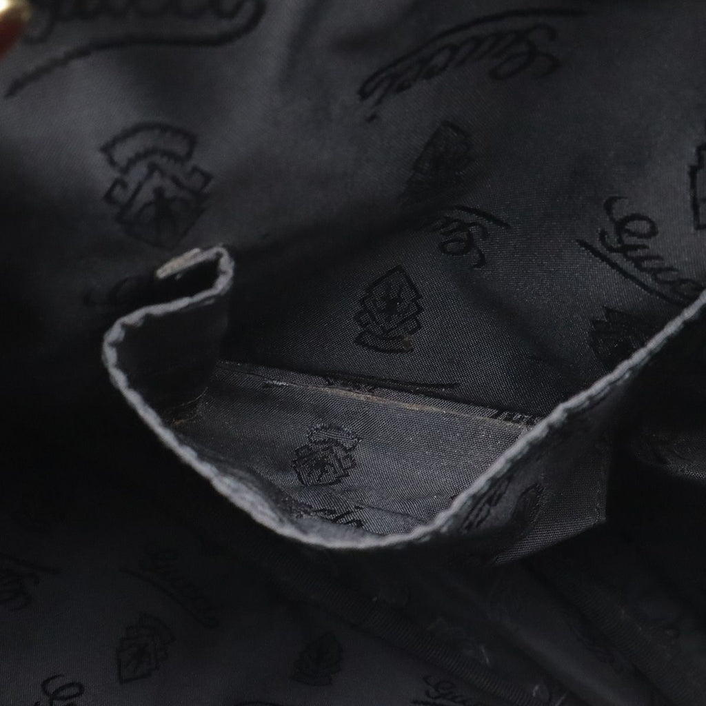 Gucci Guccissima Shoulder Bag Crossbody Leather Black Gold — view 7