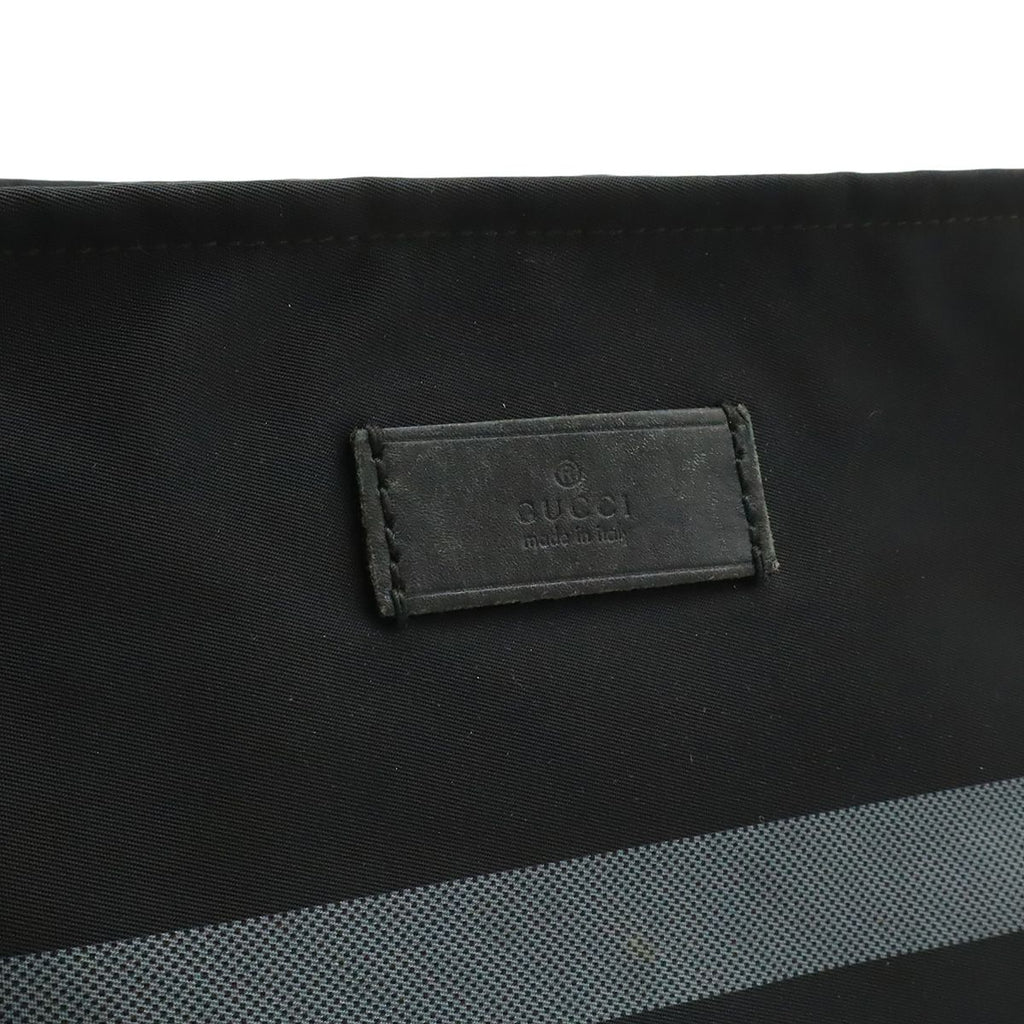 Gucci Diamante Shoulder Bag Crossbody Nylon Leather Black Gray Silver — view 9