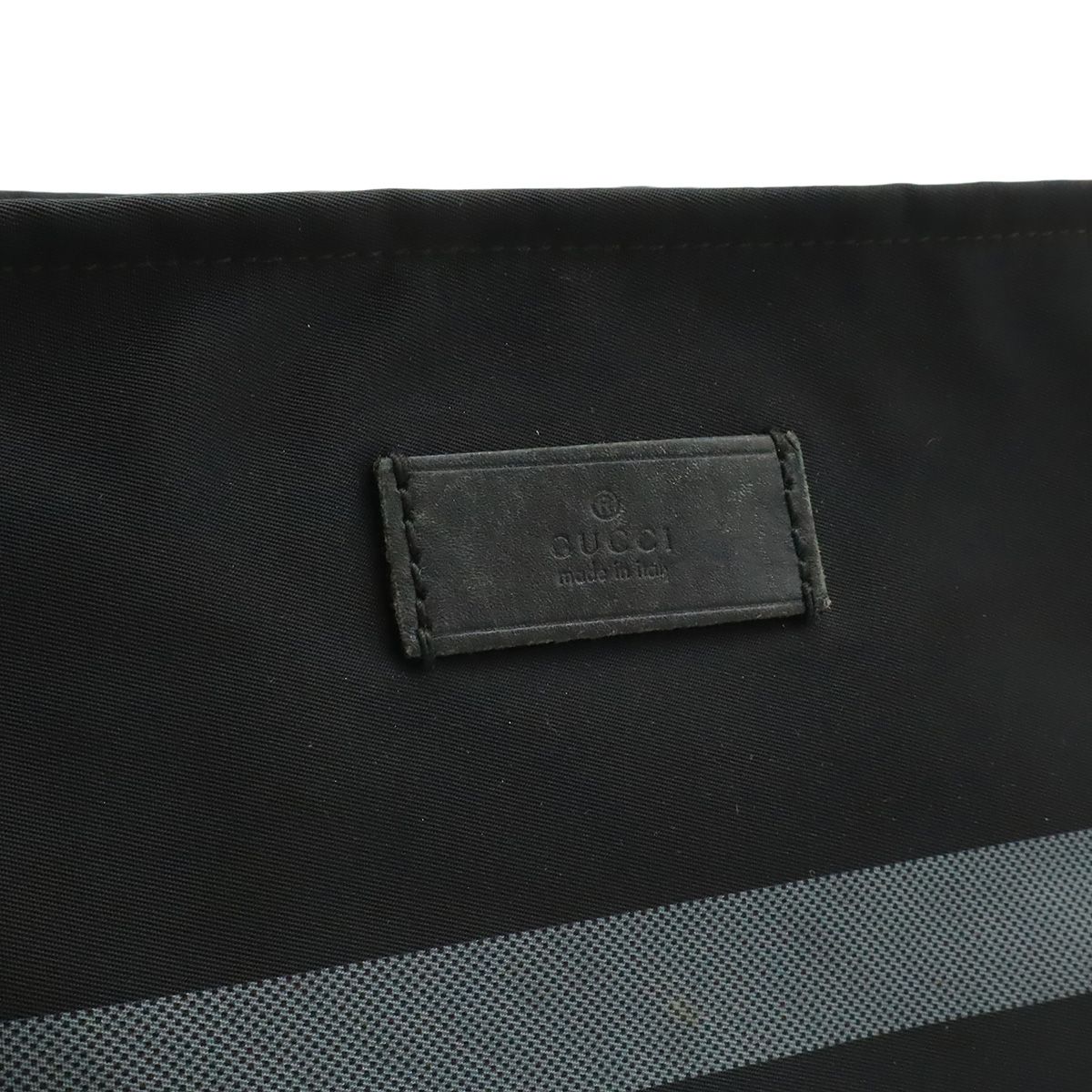 Gucci Diamante Shoulder Bag Crossbody Nylon Leather Black Gray Silver — view 9