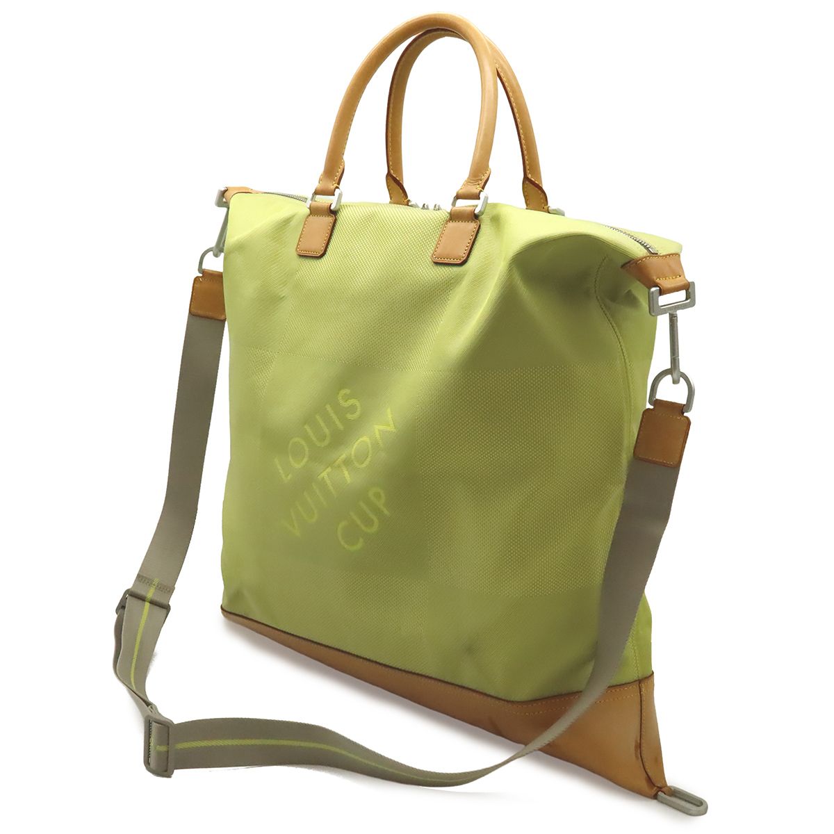 Louis Vuitton Damier Geant American Cube Cup Tote 2-Way Shoulder Bag Lime Green — view 2