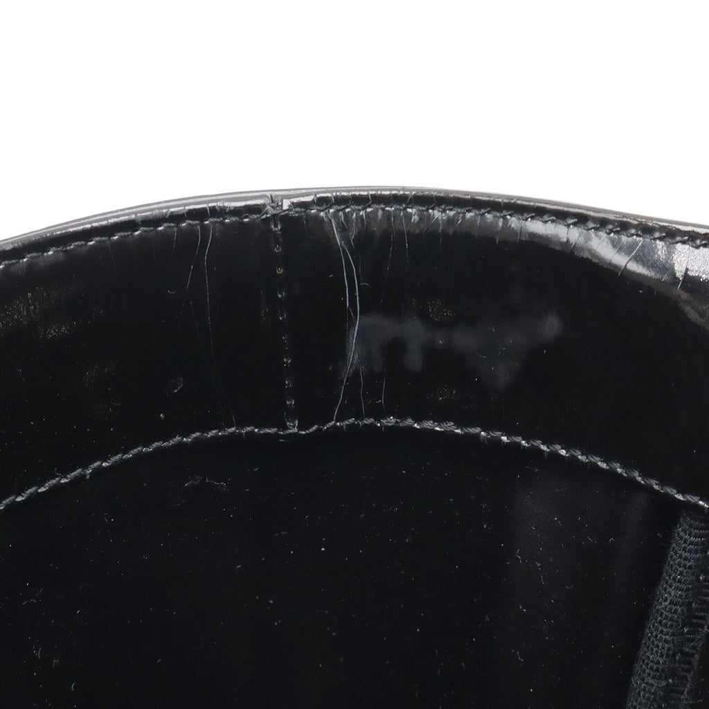 Chanel CC Logo Triple Coco Perforated Tote Chain Shoulder Bag Enamel Black — view 9