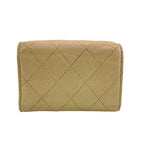 Chanel Compact Wallet Quilted Caviar Leather Trifold Beige — view 2