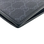 Gucci 2 Piece Set Long Billfold Fragment Case GG Supreme Leather Black Wallet — view 4