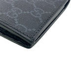 Gucci 2 Piece Set Long Billfold Fragment Case GG Supreme Leather Black Wallet — view 5