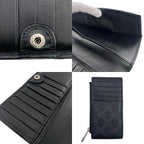 Gucci 2 Piece Set Long Billfold Fragment Case GG Supreme Leather Black Wallet — view 7