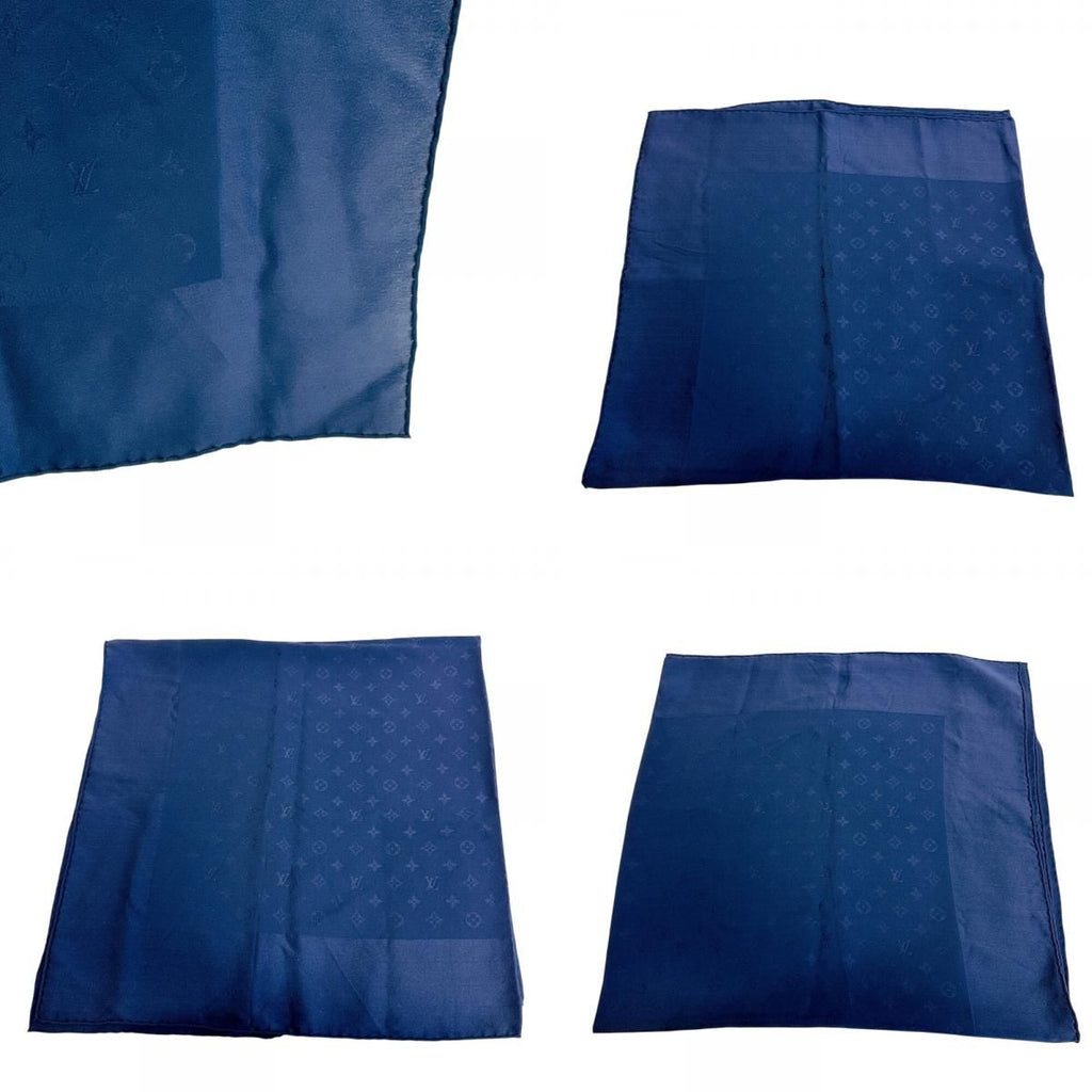 Louis Vuitton Monogram Silk Scarf Navy — view 7