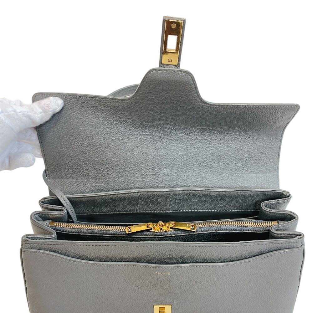 Celine 2-Way Shoulder 16 Seeds Leather Handbag Gray — view 6