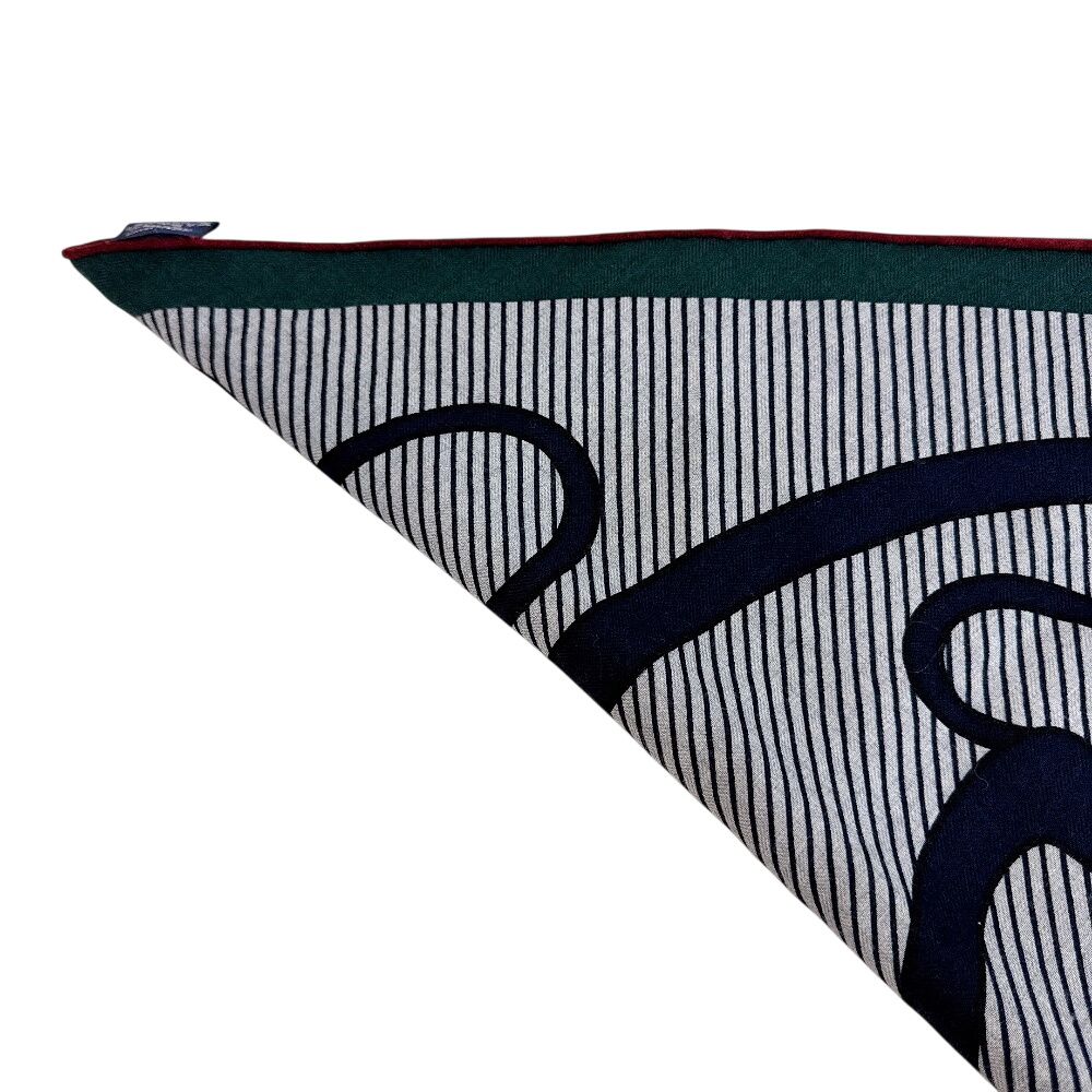 Hermes Triangle Jean Chemises Cashmere Scarf Navy — view 5