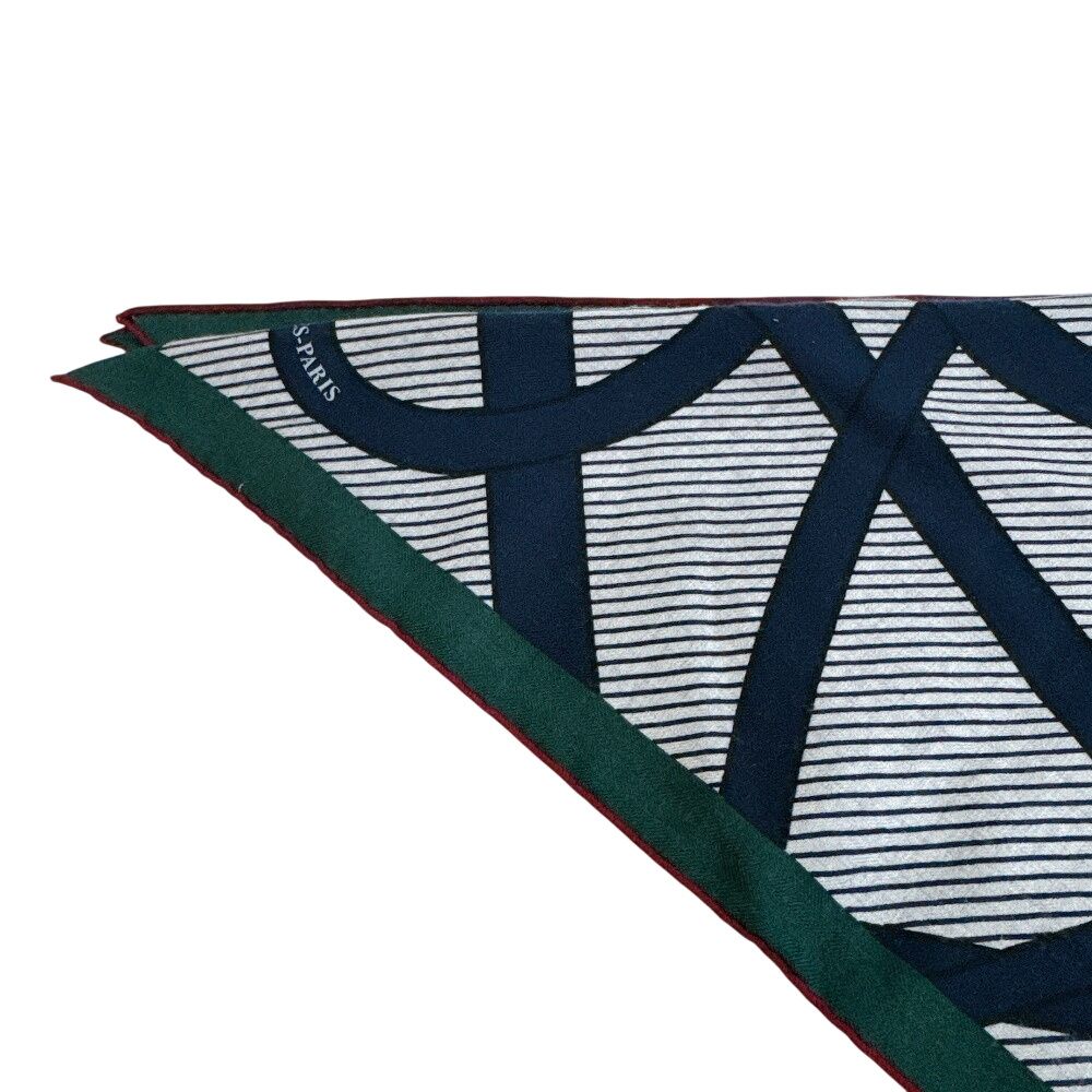 Hermes Triangle Jean Chemises Cashmere Scarf Navy — view 2
