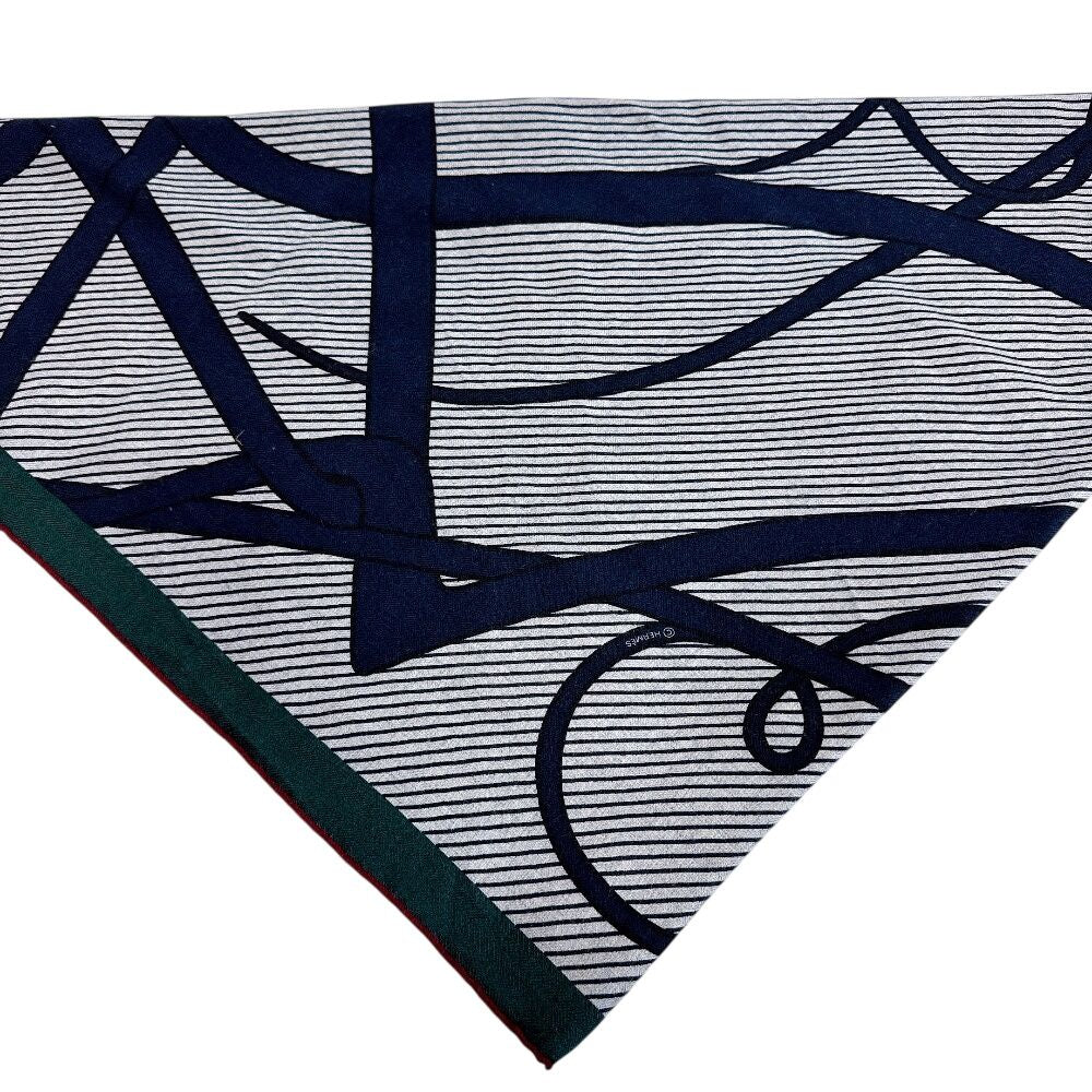 Hermes Triangle Jean Chemises Cashmere Scarf Navy — view 3