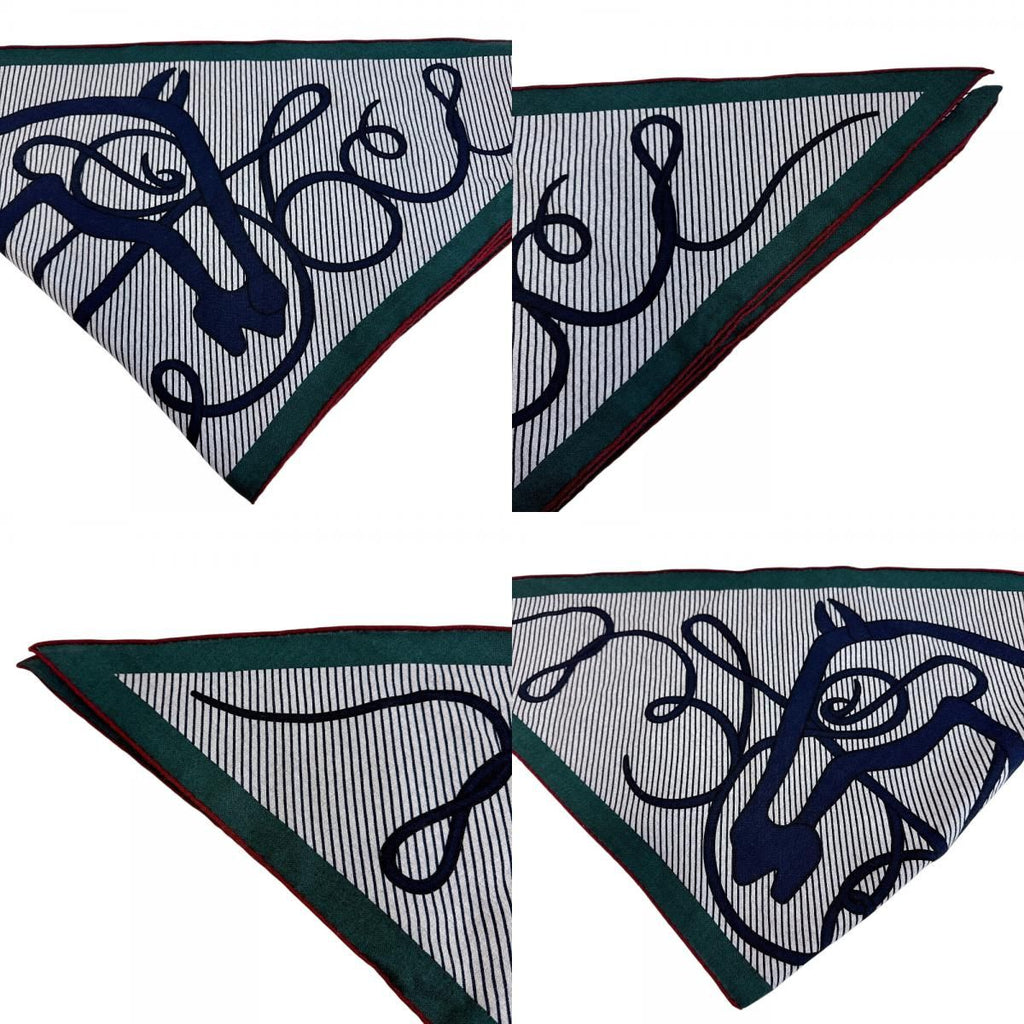 Hermes Triangle Jean Chemises Cashmere Scarf Navy — view 6