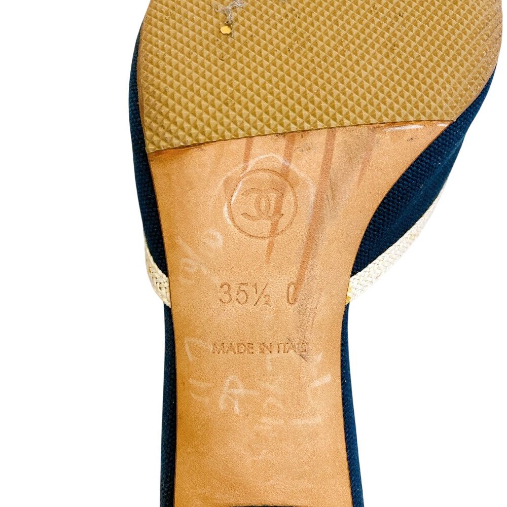 Chanel Camellia CC Logo Canvas Mule Black — view 6