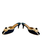Chanel Camellia CC Logo Canvas Mule Black — view 3