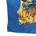 Hermes Carre 90 African Animal Print Silk Scarf Blue — view 3