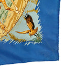 Hermes Carre 90 African Animal Print Silk Scarf Blue — view 6