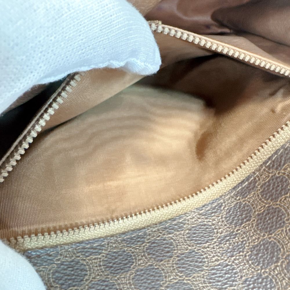 Celine Macadam Leather Shoulder Bag Brown — view 8