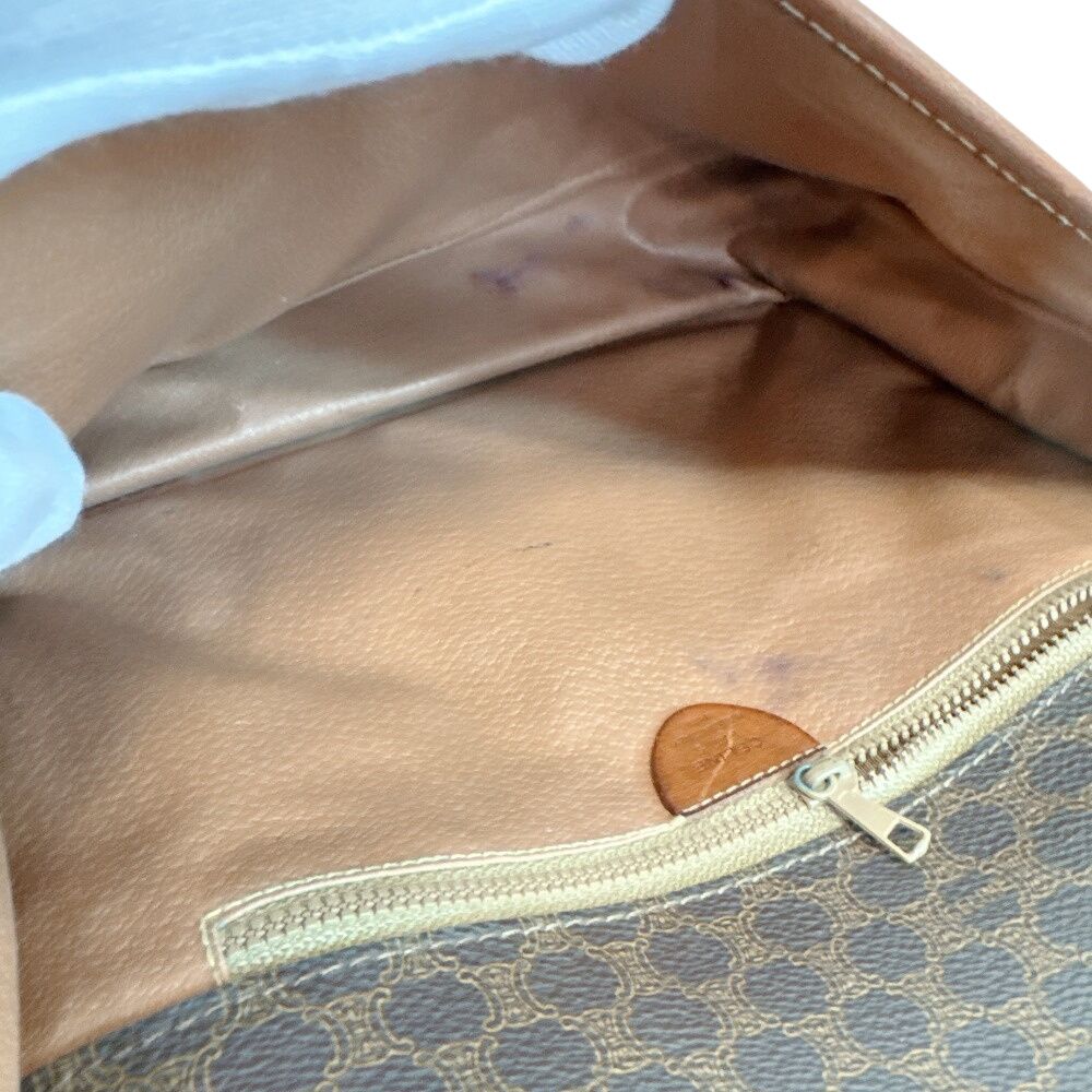 Celine Macadam Leather Shoulder Bag Brown — view 7