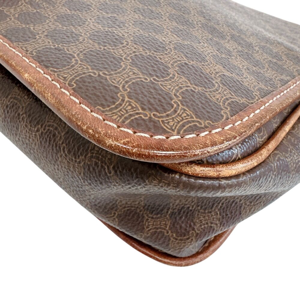 Celine Macadam Leather Shoulder Bag Brown — view 5