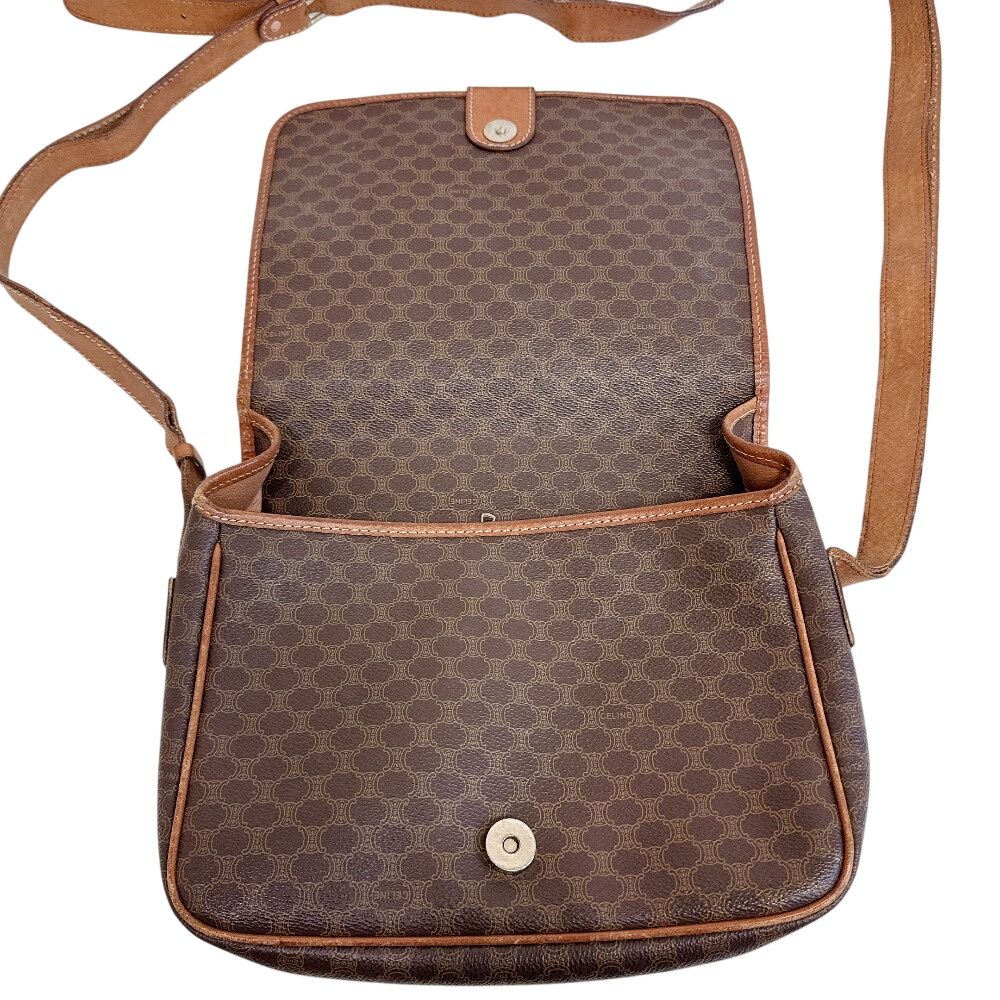 Celine Macadam Leather Shoulder Bag Brown — view 6