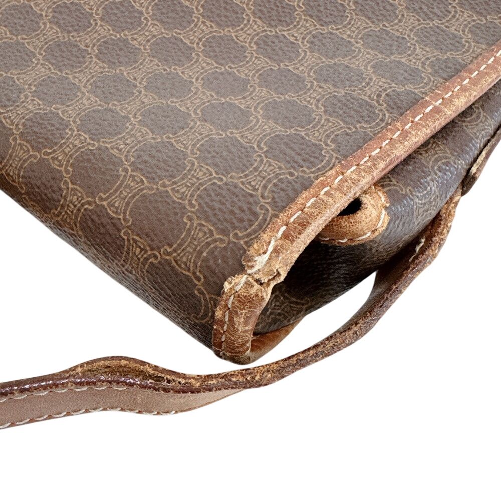Celine Macadam Leather Shoulder Bag Brown — view 4