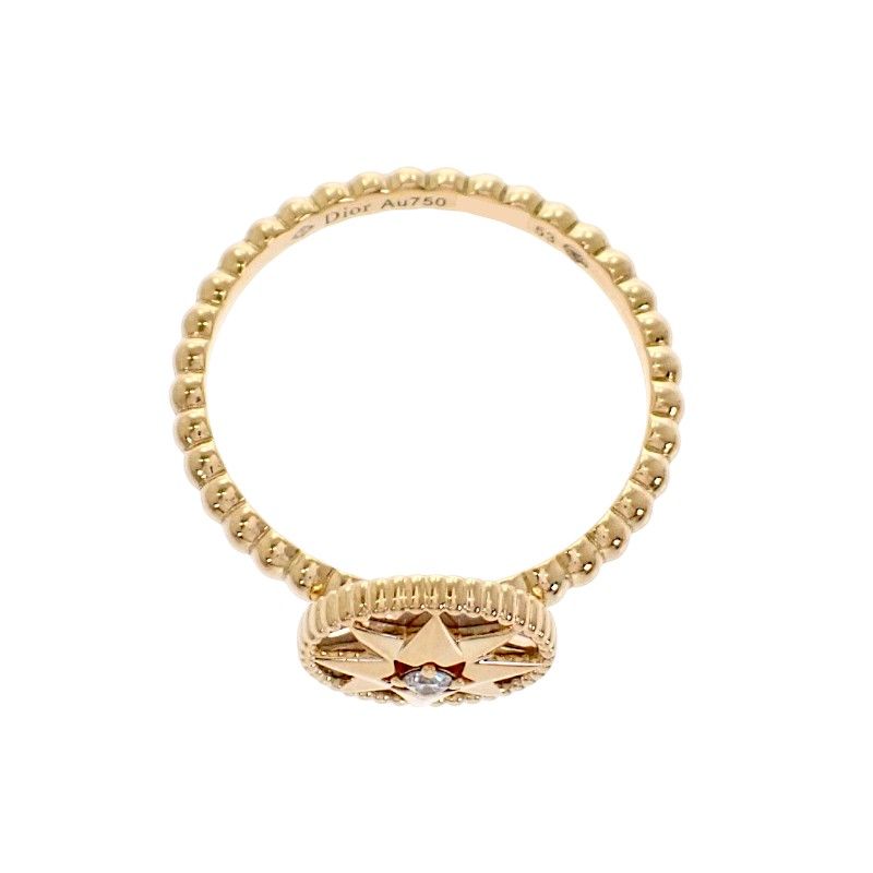Dior Rose Des Vins Ring 18k Yellow Gold Mother of Pearl Diamond 53 — view 6