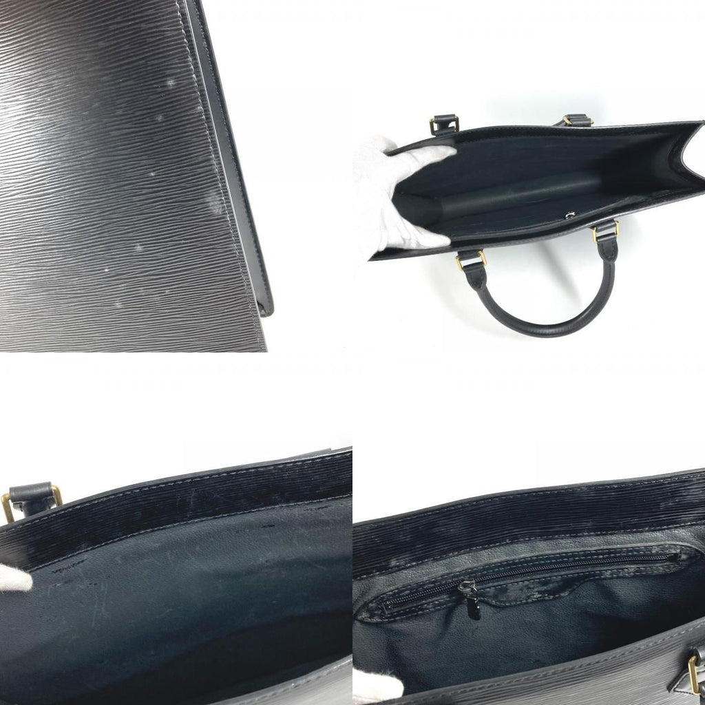 Louis Vuitton Handbag Sac Plat Epi Leather Creel Black — view 8