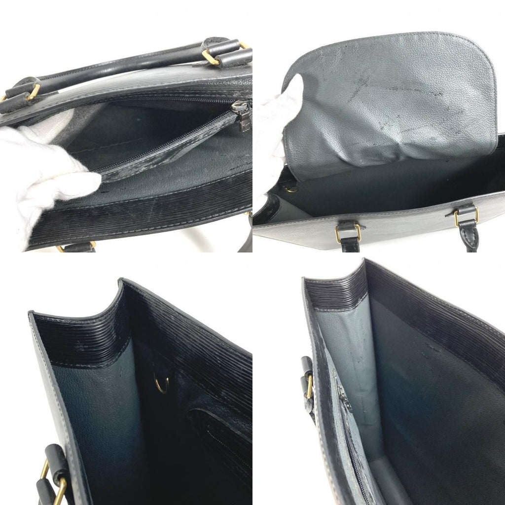 Louis Vuitton Handbag Sac Plat Epi Leather Creel Black — view 9
