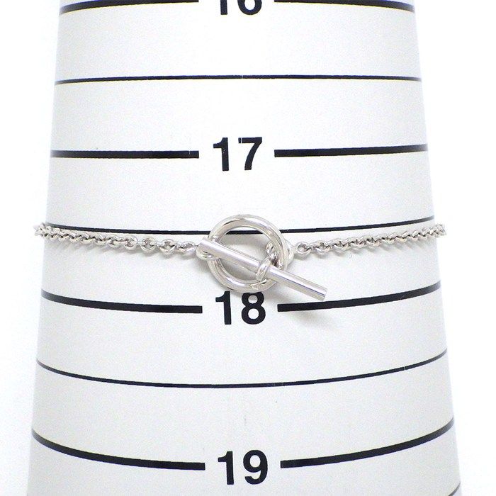 Hermes Bracelet Echappee Toggle Motif Mini Chaine D'ancre 18k White Gold — view 7