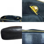 Chanel CC Logo Tote Caviar Leather Black — view 9