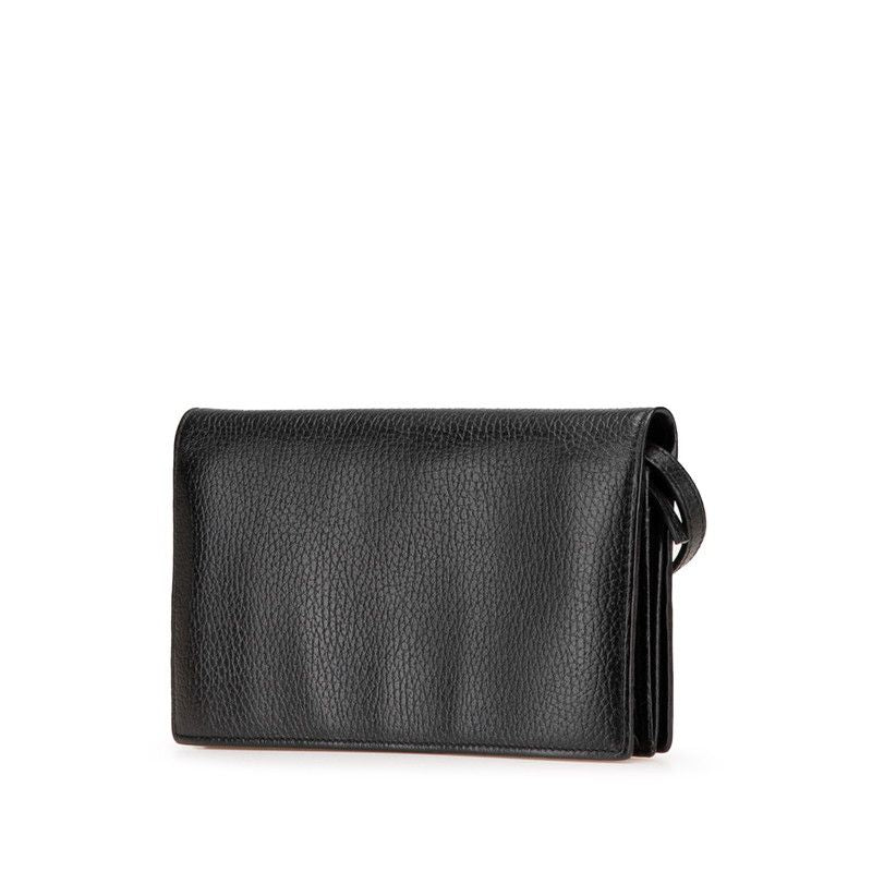 Gucci Swing Wallet Shoulder Bag Black Leather — view 2