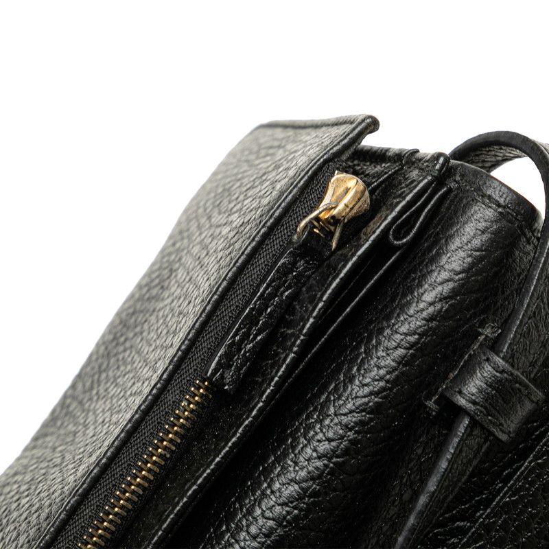 Gucci Swing Wallet Shoulder Bag Black Leather — view 8